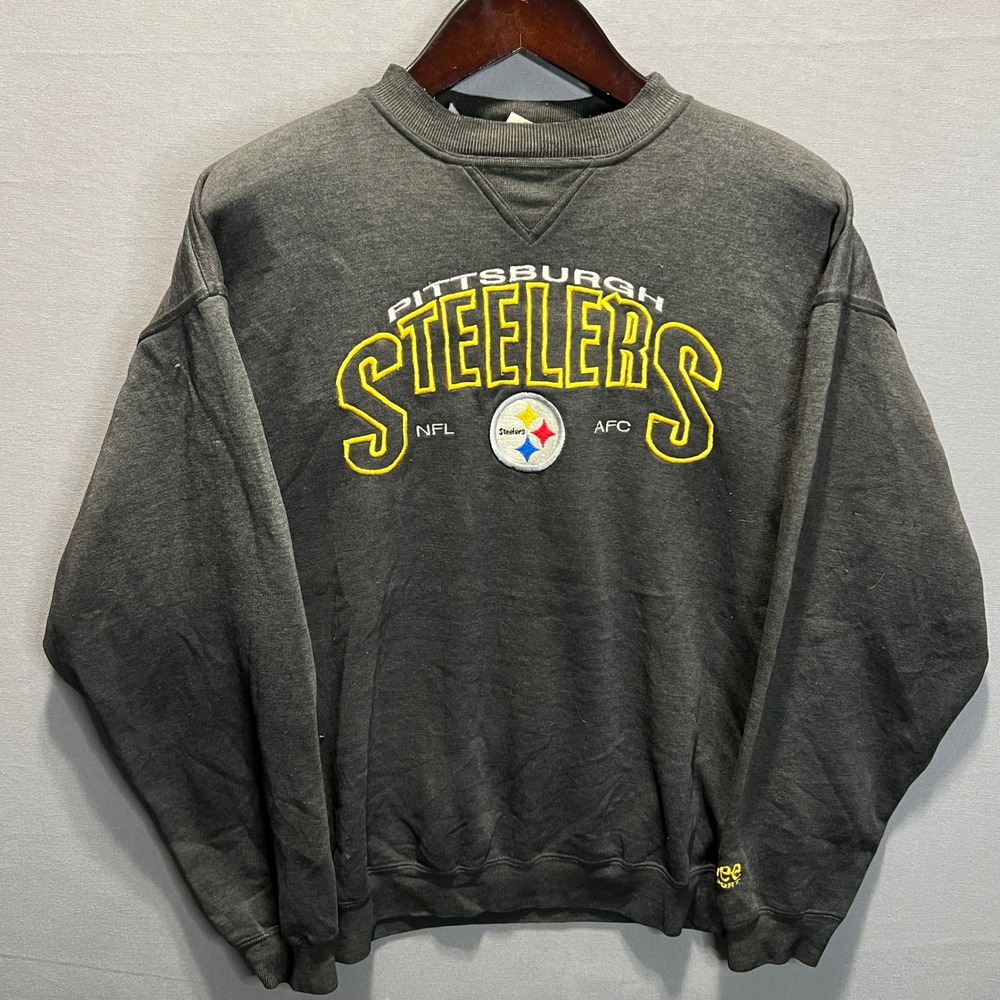 Lee Sport Pittsburgh Steelers Sweatshirt Mens Large Gray Crewneck NFL AFC Logo